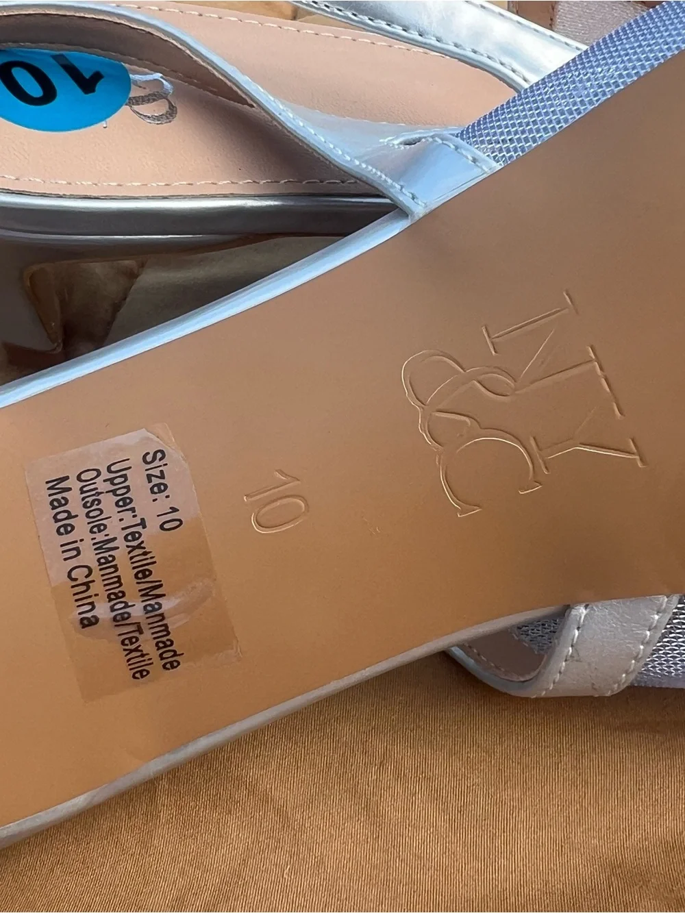 New York & Company Futuristic Silver Mesh Pointed Slingback Kitten Heels Size 10